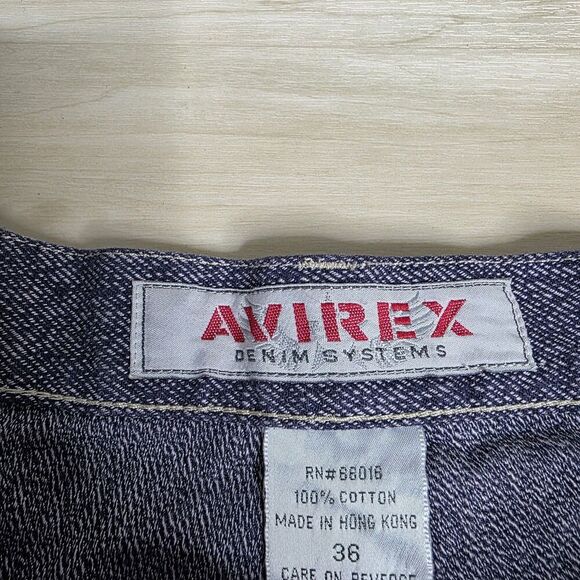 Avirex Denim Purple Jeans Baggy Wide Leg Y2K Vintage Streetwear Men's Size 34 - Picture 3 of 11